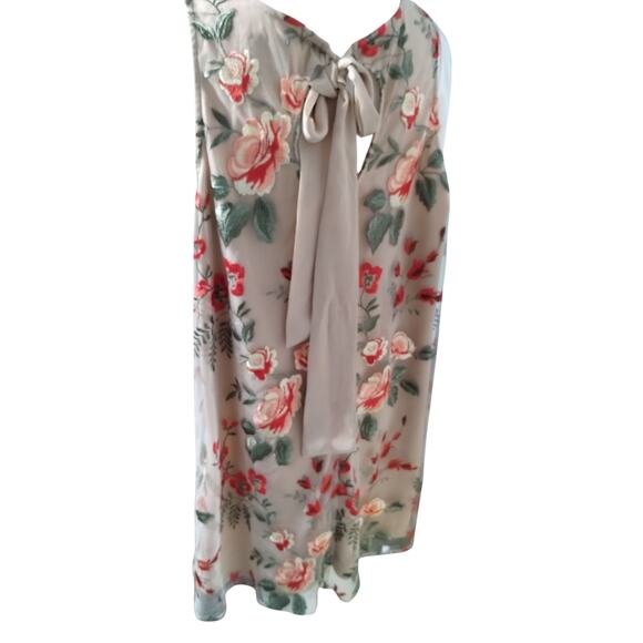 Beige by eci Embroidered Floral Women's size XL Mesh Colorful Fairy Mini Dress - Picture 5 of 10